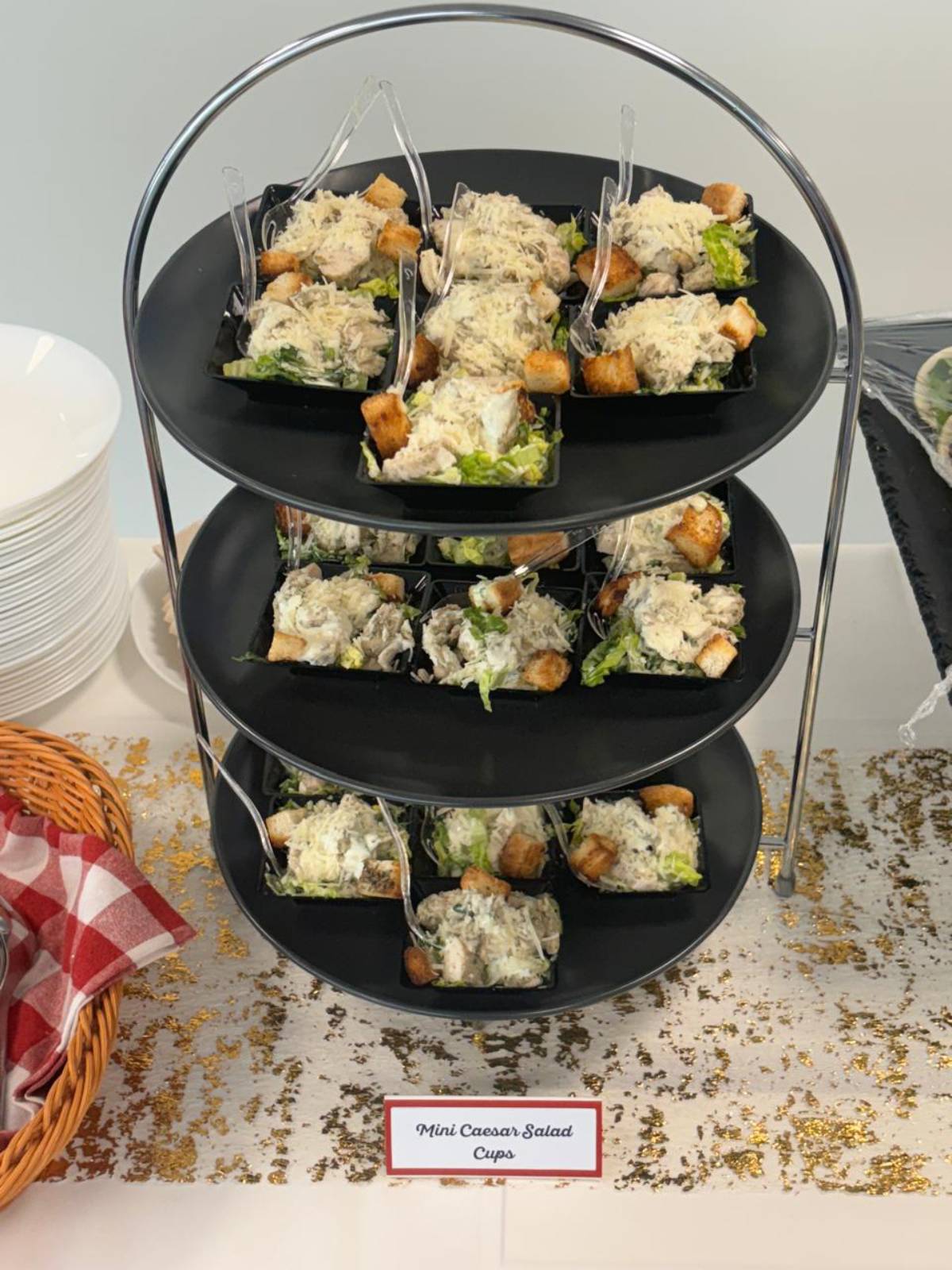 mini caesar salad cups